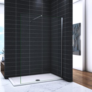 Paroi de douche 120x200cm 8mm verre trempé anticalcaire barre de fixation 90cm