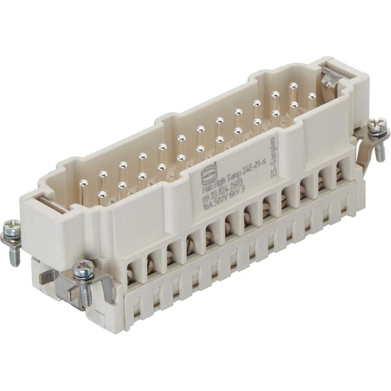 HARTING Han High Temp 24E Insert mâle (M) Connexion à vis, 24 pôles + PE 500 V, 16 A - 1 pièce