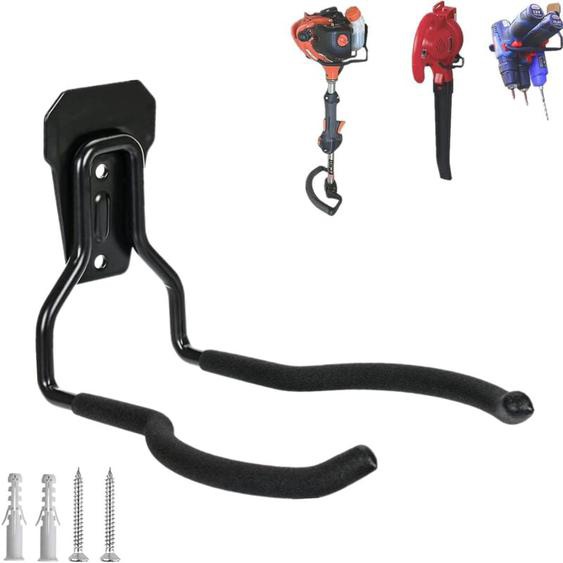 Jusch - 1 pièce support mural pour débroussailleuse, support mural pour outils de jardin, coupe-bordures pour coupe-bordures de garage, outils de