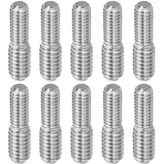 10 adaptateurs à double filetage en acier inoxydable 304 (M5x10 mm vers M6x10 mm)