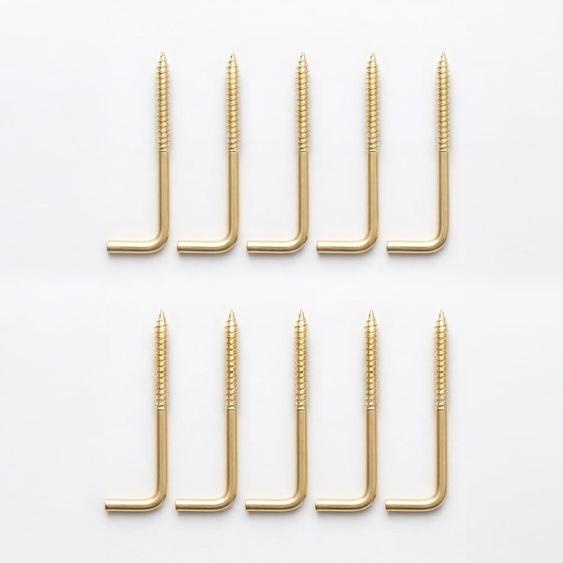 10 chevilles pour tringle à rideaux, dorées, et vis de rechange pour tringles à rideaux