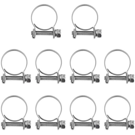 10 colliers de serrage en acier inoxydable 304, 18-20 mm, modèle mini