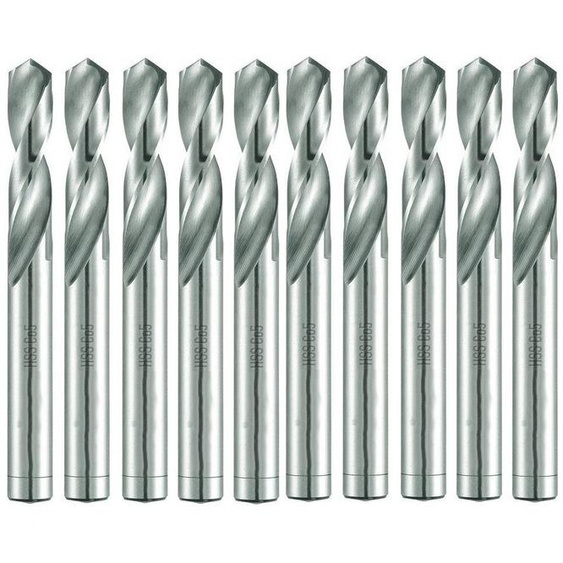 10 Forets Hélicoïdaux HSS Co Extra Court DIN 1897 PZ - Inox, Aciers 130° D. 6.1 x Lt. 70 x Lu. 31 x Q. 6.1 mm x Z2 - Diamwood