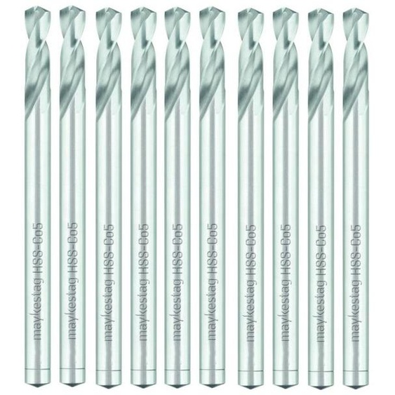 10 Forets Hélicoïdaux HSS Cobalt - Inox, Hardox, Aciers Très Durs 135° D. 4.5 x Lt. 80 x Lu. 24 x Q. 4.5 mm x Z2 - Diamwood