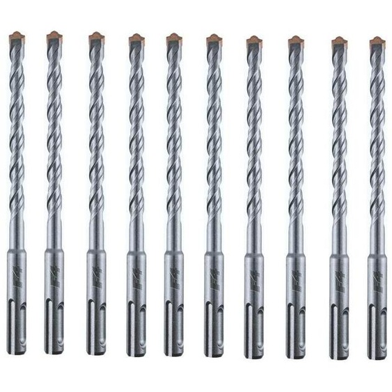 10 Forets Marteau F4 - 2 Taillants HM - Béton, Pierre et Maçonnerie 130° D. 8 x Lt. 260 x Lu. 200 mm x Q. SDS+ x Z2 - Diamwood