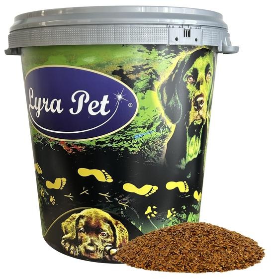 10 kg de graines de lin Lyra Pet® dans un contenant de 30 L