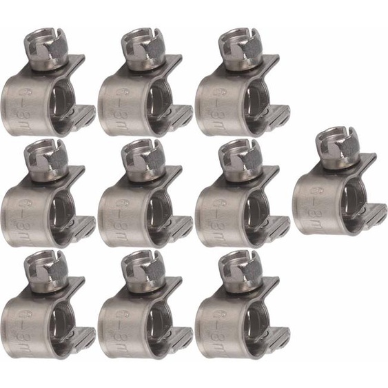 10 mini-colliers de serrage pour tuyaux de carburant en acier inoxydable, 6 mm-20 mm (taille en option)