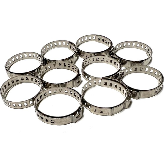 10 x Colliers de serrage Kit de colliers de serrage en ACIER INOXYDABLE VA2 21-45mm Manchettes dessieu