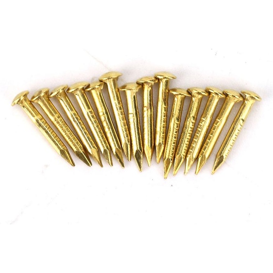 100 clous à tête ronde en laiton, 10mm, pour charnières de meubles & assemblages en bois