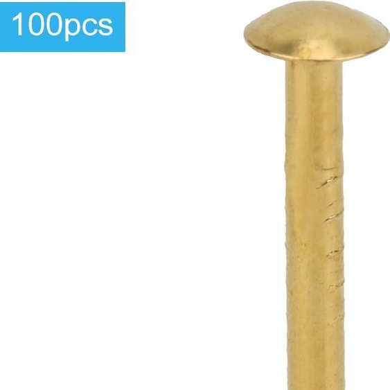 100 clous à tête ronde en laiton, style vintage, fermeture de bricolage, accessoires dinstallation, longueur 18 mm