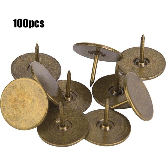 100 pièces de clous dameublement, tête plate, cyan-bronze, fer, broches décoratives, accessoires pour meubles de canapé, 19 x 15 mm