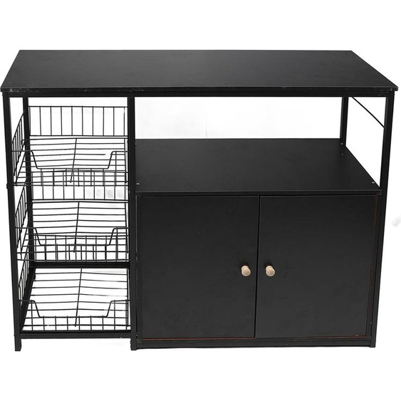 100x30x80CM Armoire de rangement multifonctionnelle pour la cuisine - Buffet indépendant, étagère pour micro-ondes, rangement de casseroles pour la salle à manger et le salon