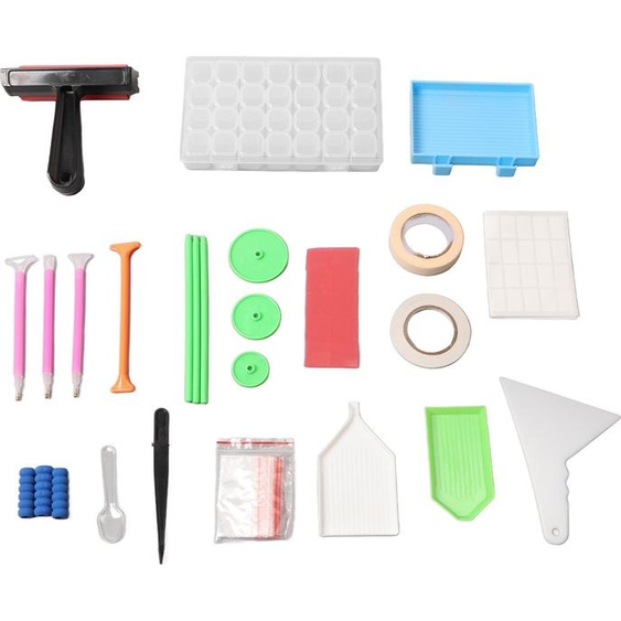 105 pièces Rhinestone Painting Tools Point Drill Pen Multi Grid Storage Case and Roller Kit for DIY Crafts Making