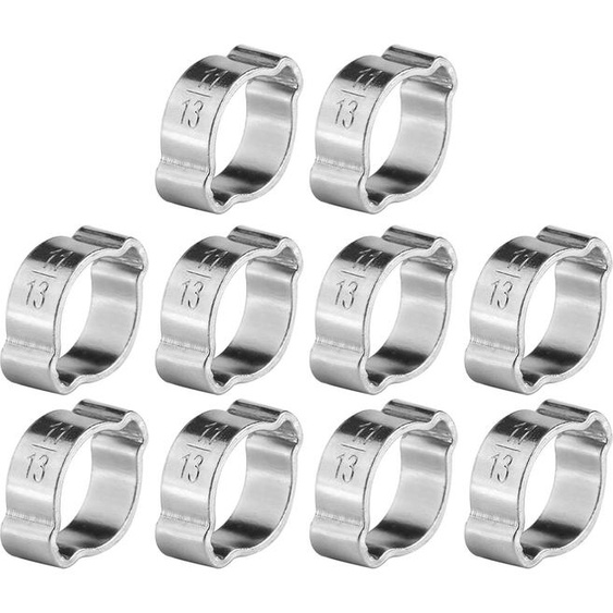 10pcs Collier de serrage à deux oreilles en fer galvanisé 523mm pour tuyau dessence Fule (1113MM)
