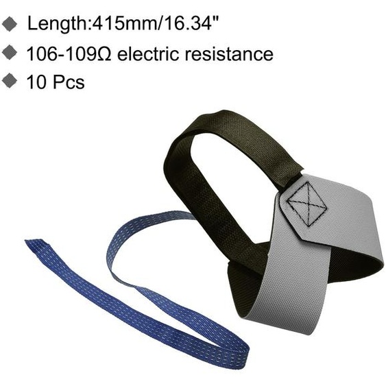 10pcs ESD Anti Statique Pied Talon Sangles Anti Statique Poignet Courroie Bande Rglable pour Mise  terre Suppression Statique Gris