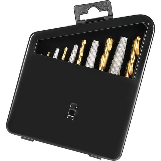 10pcs Left Hand Drill Bit Broken Bolt Damaged Screw Extractor Set with Metal Case