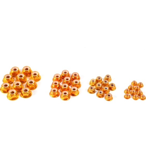 10Pcs M5 Nylon Insert SelfLock Aluminum Nuts Hex Lock Nut Gold