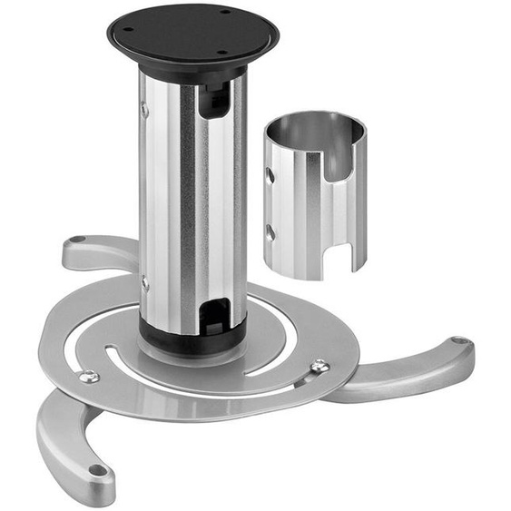 10x Goobay 51905 Basic Support plafond pour vidéoprojecteur (M), argent - pour vidéoprojecteurs petits à moyens, entièrement mobile (argent) jusquà max. 10 kg