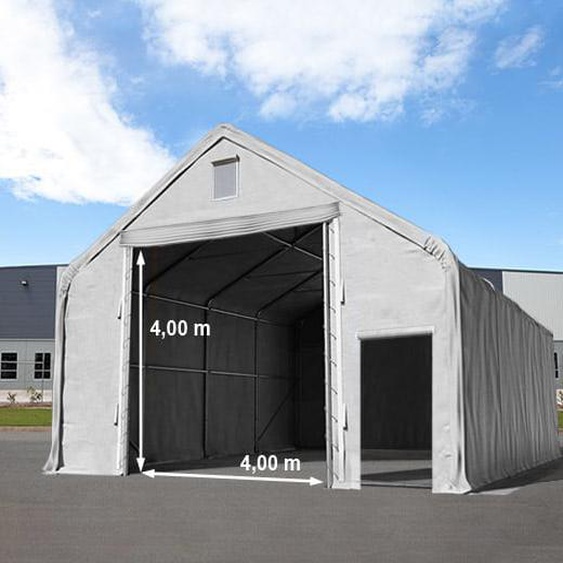 10x20 m hangar, porte 4x4 m, PRIMEtex 2300, gris, avec statique (type de sol : béton) - (48865)