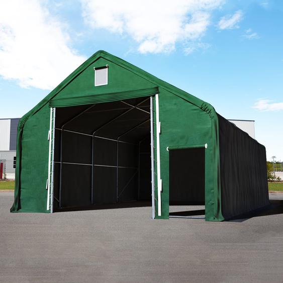 10x20 m hangar, porte 4x4 m, PRIMEtex 2300, vert foncé, avec statique (type de sol : béton) - (49675)