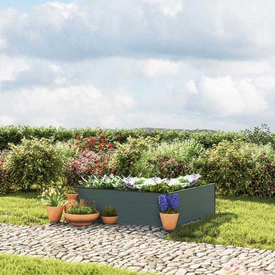 119 x 119  x 39 cm Carré potager surélevé, anthracite - (GFPV00501)