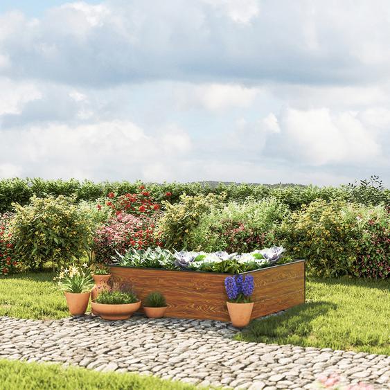 119 x 119  x 39 cm Carré potager surélevé, aspect bois