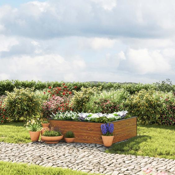 119 x 119  x 39 cm Carré potager surélevé, aspect bois - (GFPV00502)