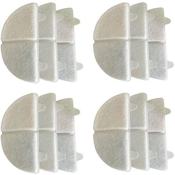 12 cartouches filtrantes au charbon actif à noyau dur (ne remplacent pas les cartouches filtrantes à coques de noix de coco) ; panier filtrant en coton