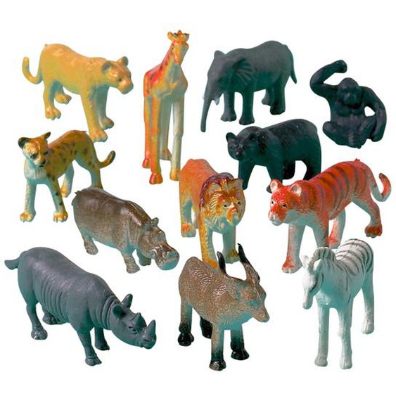 12 figurines danimaux de la jungle en plastique