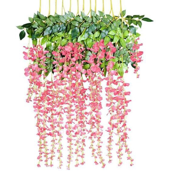 12 pcs/lot 3.6 Pieds/pièces Fleurs Artificielles Faux Wisteria Vigne Fleur en Soie pour Mariage Décorations Home Garden Party Decor
