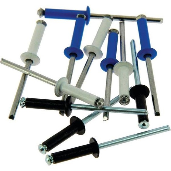 12 rivets en aluminium Ass Blc/Noir/bl