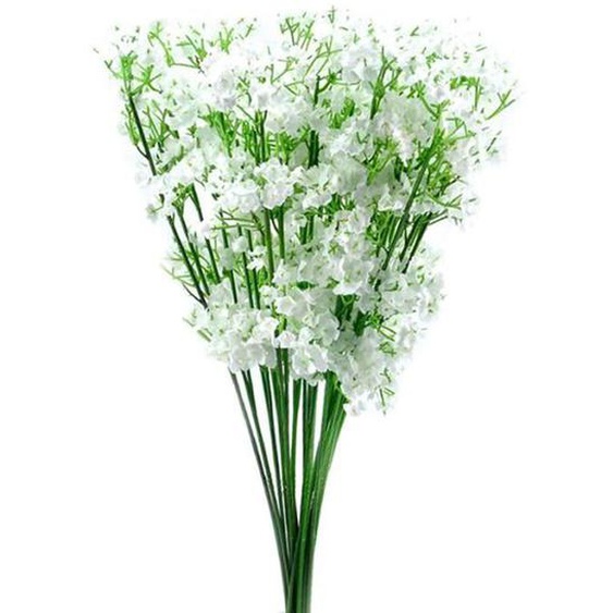 12 Tiges de Gypsophile Blanc Artificiel, Bouquet de Fleurs en Soie, Haleine de BéBé