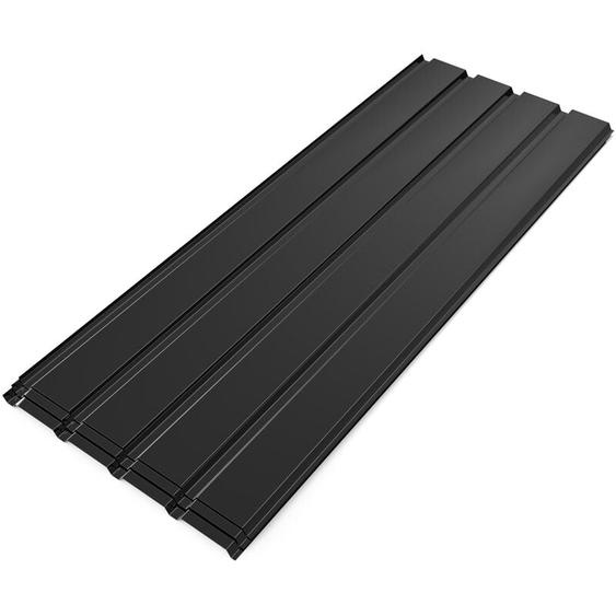 Panneau et lame de bardage lot de 12 plaques de toit tôle bac acier abri de jardin toiture en métal galvanisé 12x1150x 450mm=6m² 0.3 mm noir Mondeer
