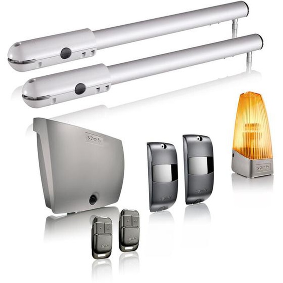 Somfy - 1240370 - Motorisation de portail battant à vérin sgs Essential rts - Livrée avec 2 télécommandes Keypop, feu orange, et photocellules