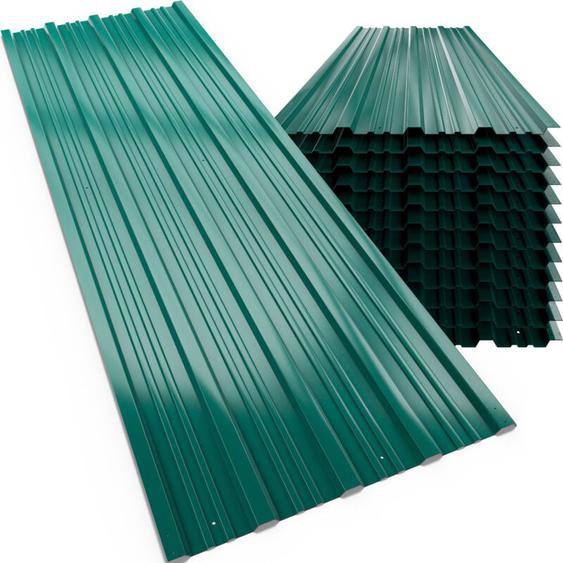 Deuba - 12x Tôles profilées ondulées revêtement mur toit abri de jardin 129cm x 46cm = 7m²