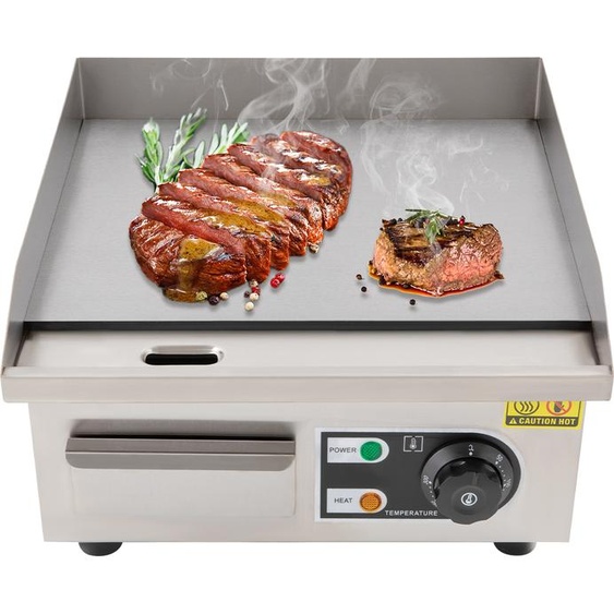 14 pouces Gril électrique commercial Acier inoxydable Gril de table 50-300℃ 2000W