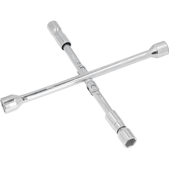 14in 4 Way Cross Wrench High Carbon Steel 180 Foldable Lug Socket Spanner for Car Repair
