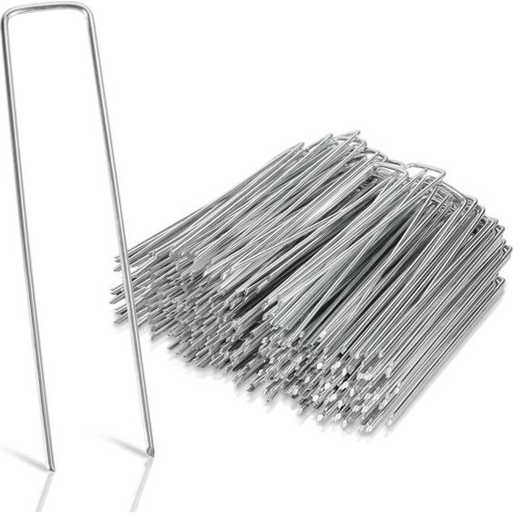 150 pièces Ø2.8mm Ancres de terre 150x25mm Ancres de fixation acier galvanisé Clous de terre Ancres de sol