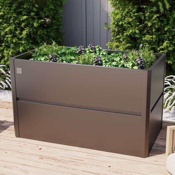 150 x 85 x 77 cm Carré potager surélevé, acier, anthracite métallisé - (GFPV00779)