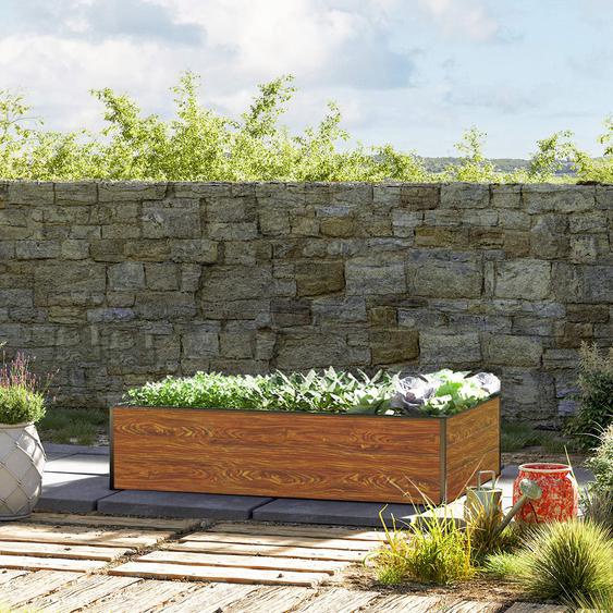 150 x 99  x 39 cm Carré potager surélevé, aspect bois - (GFPV00510)