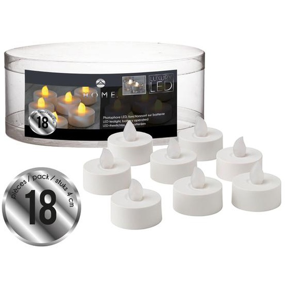 18 bougies LED chauffe-plat 3,7cm blanches