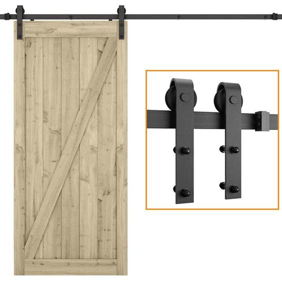 Axhup - 180cm Quincaillerie Kit de Rail pour Porte Coulissante Ensemble Industriel pour Porte Suspendue