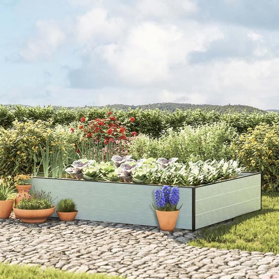 195 x 150  x 39 cm Carré potager surélevé, aluminium eloxé - (GFPV00531)