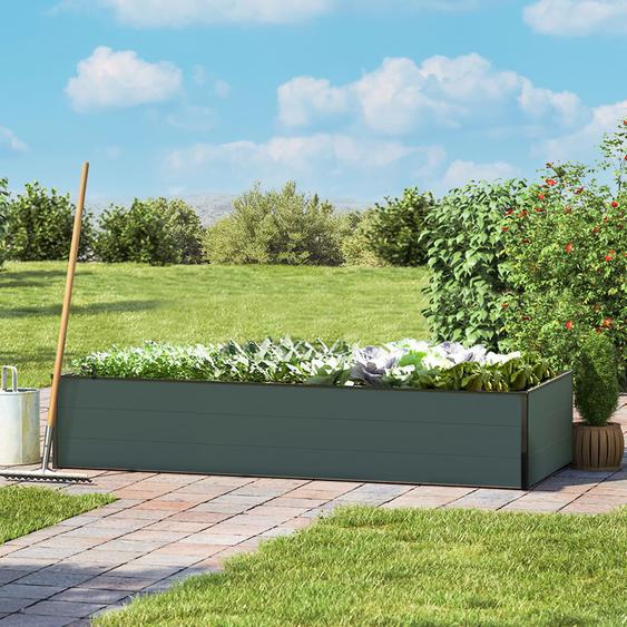 195 x 77  x 39 cm Carré potager surélevé, anthracite - (GFPV00517)