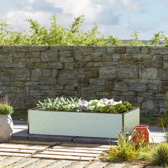 195 x 99  x 39 cm Carré potager surélevé, aluminium eloxé - (GFPV00523)