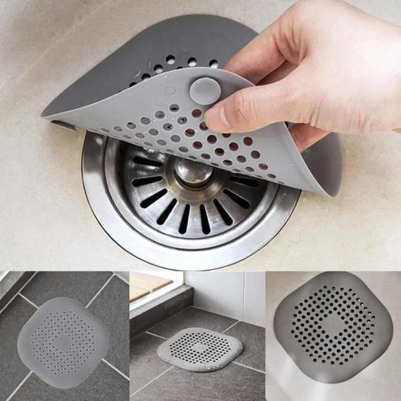 1pc gris attrape-cheveux bouchon de cheveux évier crépine filtre douche Drain couvre pour salle de bain baignoire et cuisine