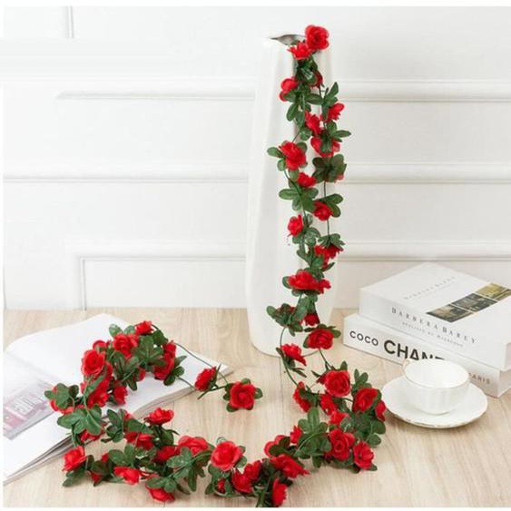 2.2M fleurs roses artificielles en rotin automne petit décor de ficelle de pivoine LH0527FLW025