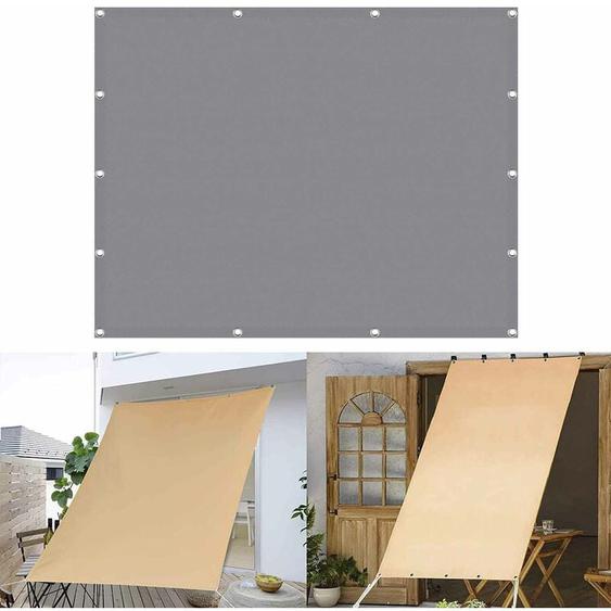 Litreve - 2.5Mx5M Voile dombrage Balcon Rectangulaire Imperméable Anti-UV pour Jardin Terrasse Gris