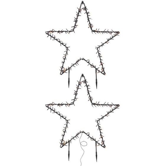 2 Étoiles Avec 200 Lampes LED 70x75 (noir)