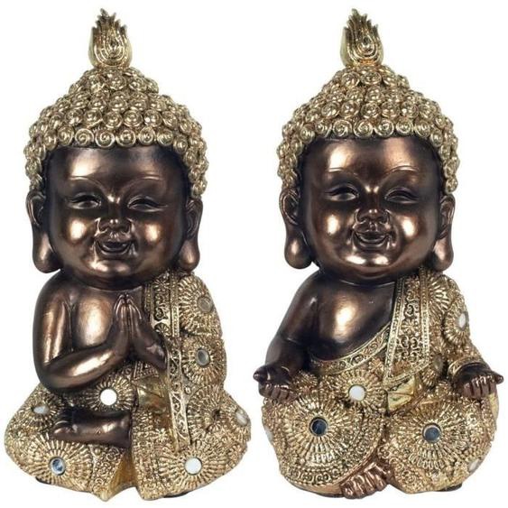 2 figurines Bouddha au style oriental